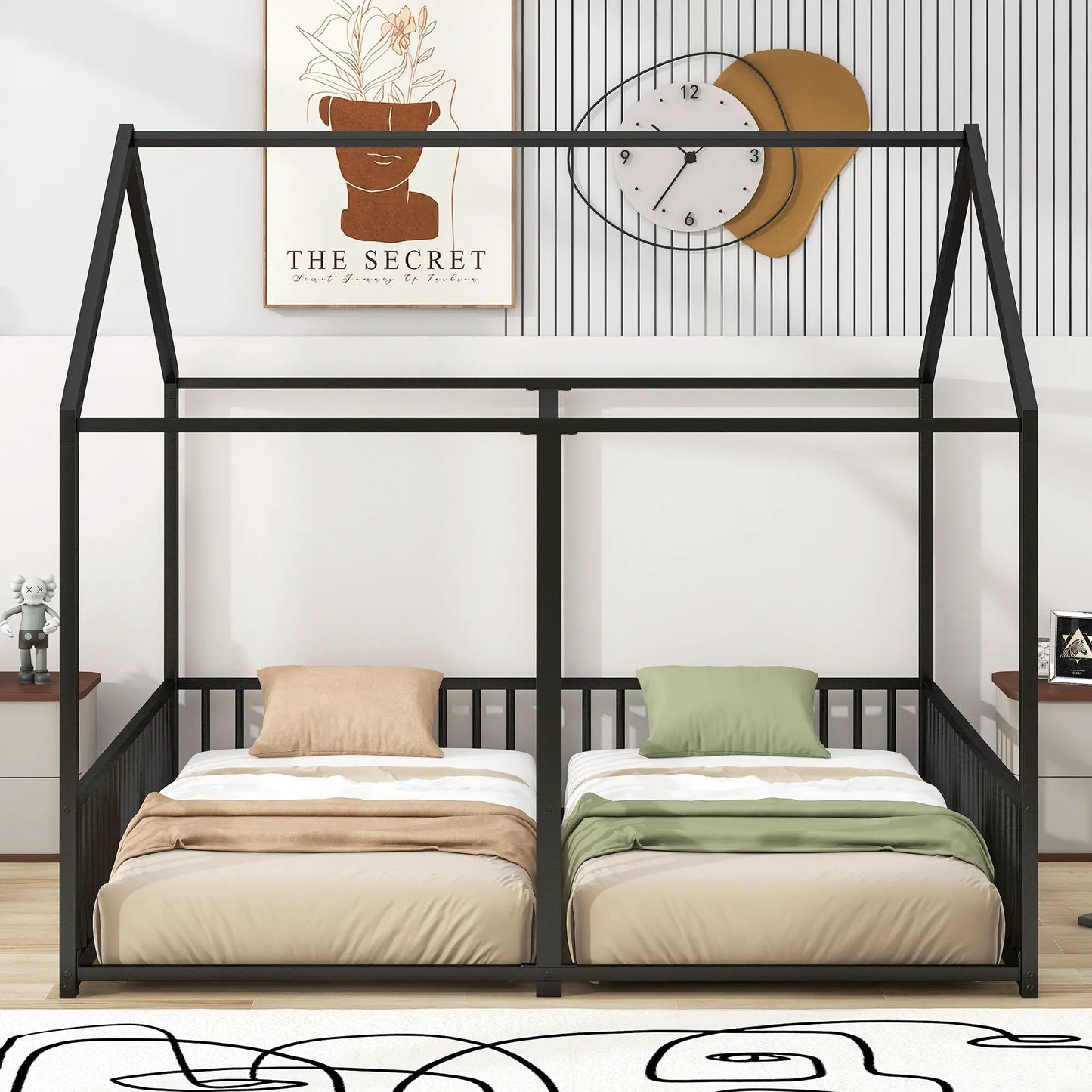 House Platform Beds For Two With Guardrails