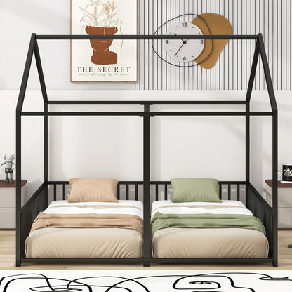 House Platform Beds For Two With Guardrails