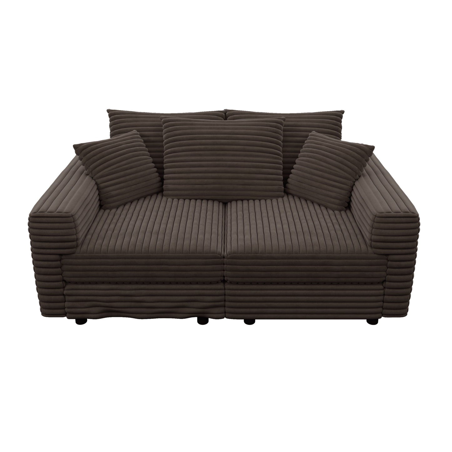 Deep Seat Sofa Bed With Ottoman and Soft Pillows