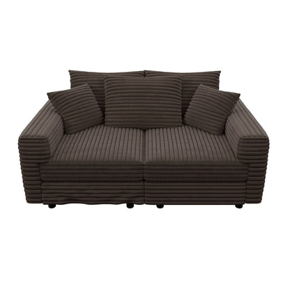 Deep Seat Sofa Bed With Ottoman and Soft Pillows
