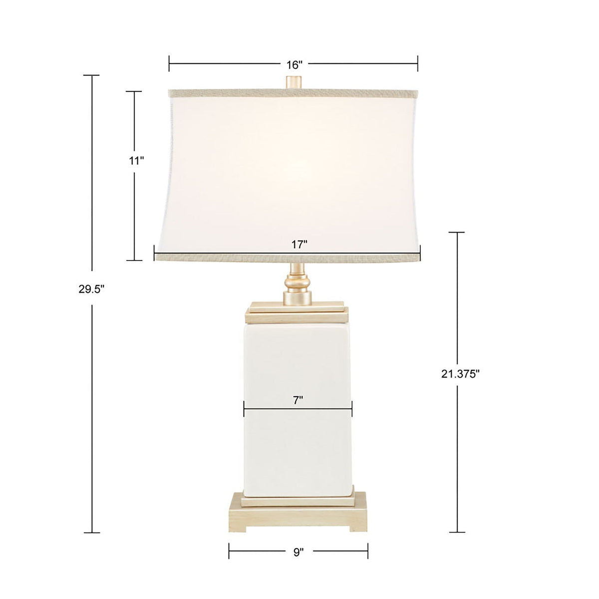 Rectangular ceramic lamp by HouseOfZazla ivory body beige shade on Tampa Home & Garden Store