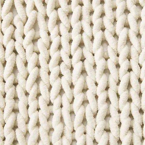 Chaddon Ivory Chenille Throw Set of Three