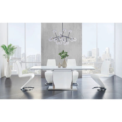 Marcus Horseshoe Dining Chairs, set of 2, white curved cantilever chairs on Tampa Home & Garden Store