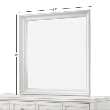 Square Mirror with white beveled frame, 39x39 in, by Unique Piece Furniture on Tampa Home & Garden Store