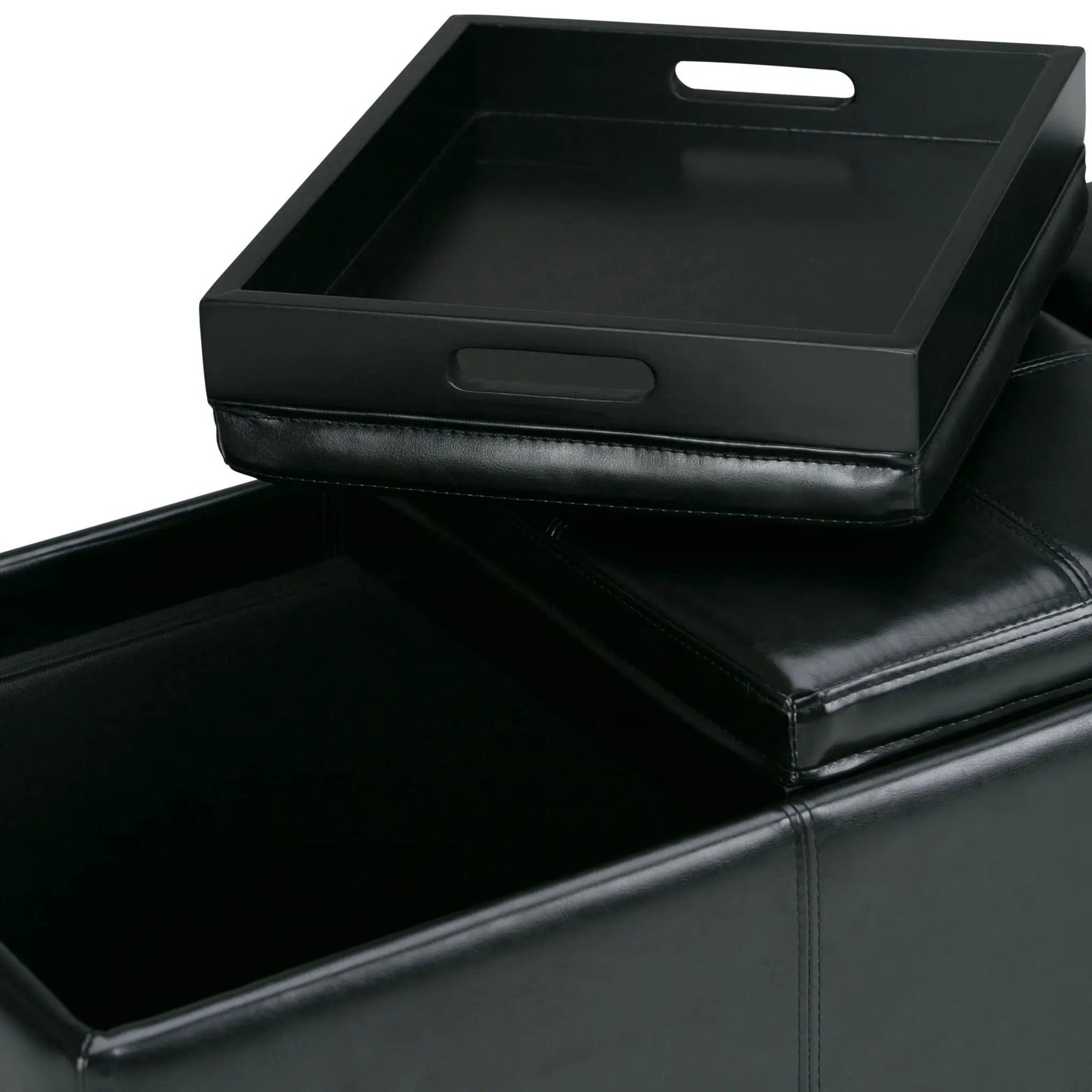 Avalon Upholstered Storage Ottoman With Trays