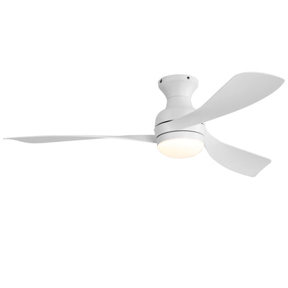 52in low profile white ceiling fan with 3 blades and dimmable LED light by HouseOfZazla on Tampa Home & Garden Store
