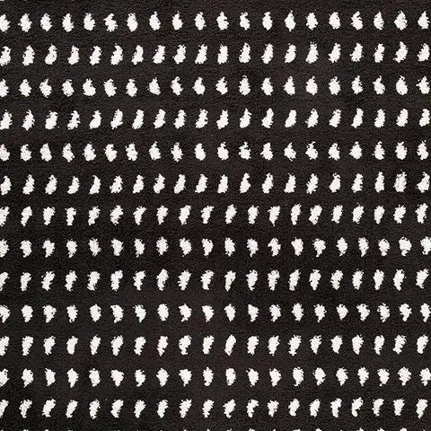 Minston Shag Rug with Dot Design Black and White
