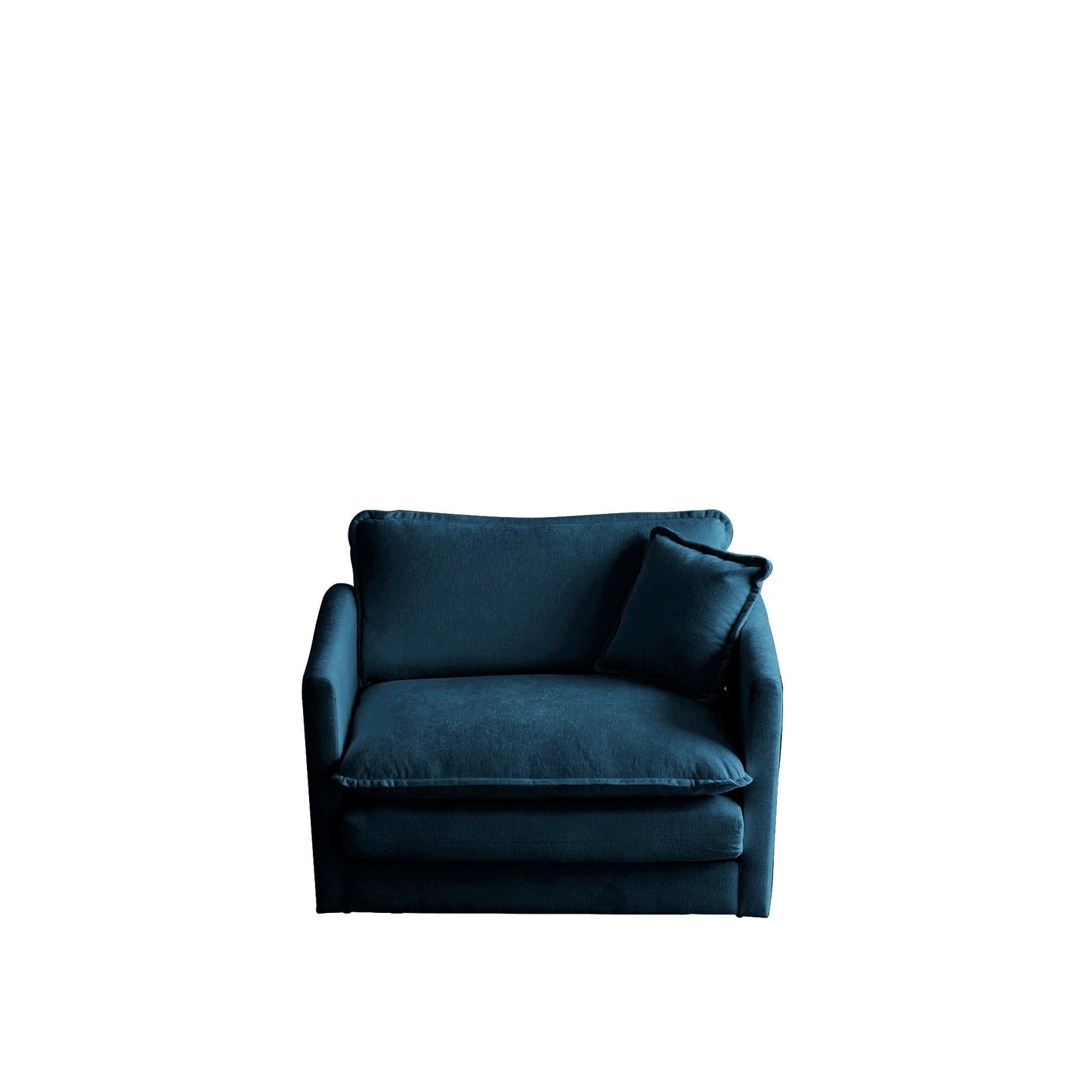 Accent chair Comfy Deep seat sofa reading armchair in blue chenille fabric by HouseOfZazla on Tampa Home & Garden Store