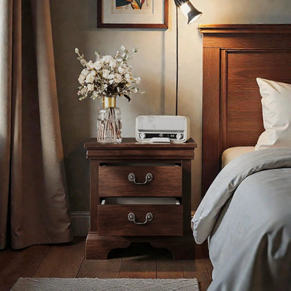 Nightstand With Two Drawers Classic Design