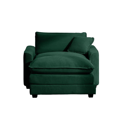 Classic Modern Comfortable Chair With Footstool