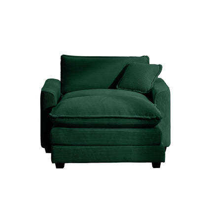 Classic Modern Deep Seat Chair and Footstool Set