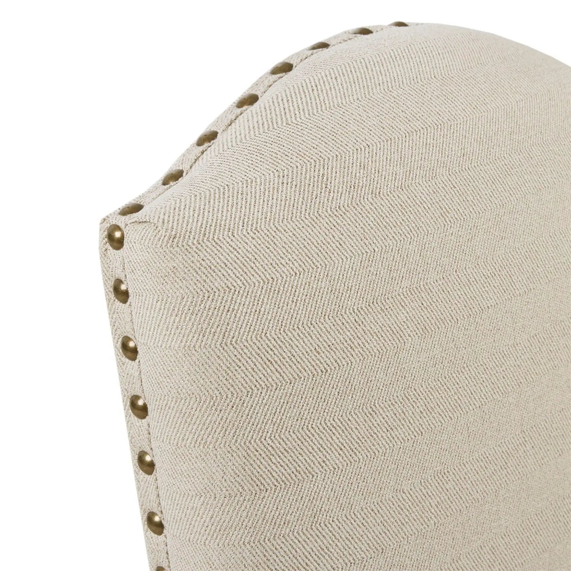 Dining chair with skirts set of 2 beige fabric with brass nailhead trim Unique Piece Furniture on Tampa Home & Garden Store