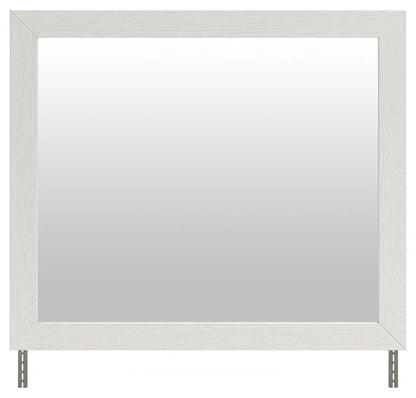 Savonport bedroom mirror, white wooden frame, rectangular reflective glass on Tampa Home & Garden Store
