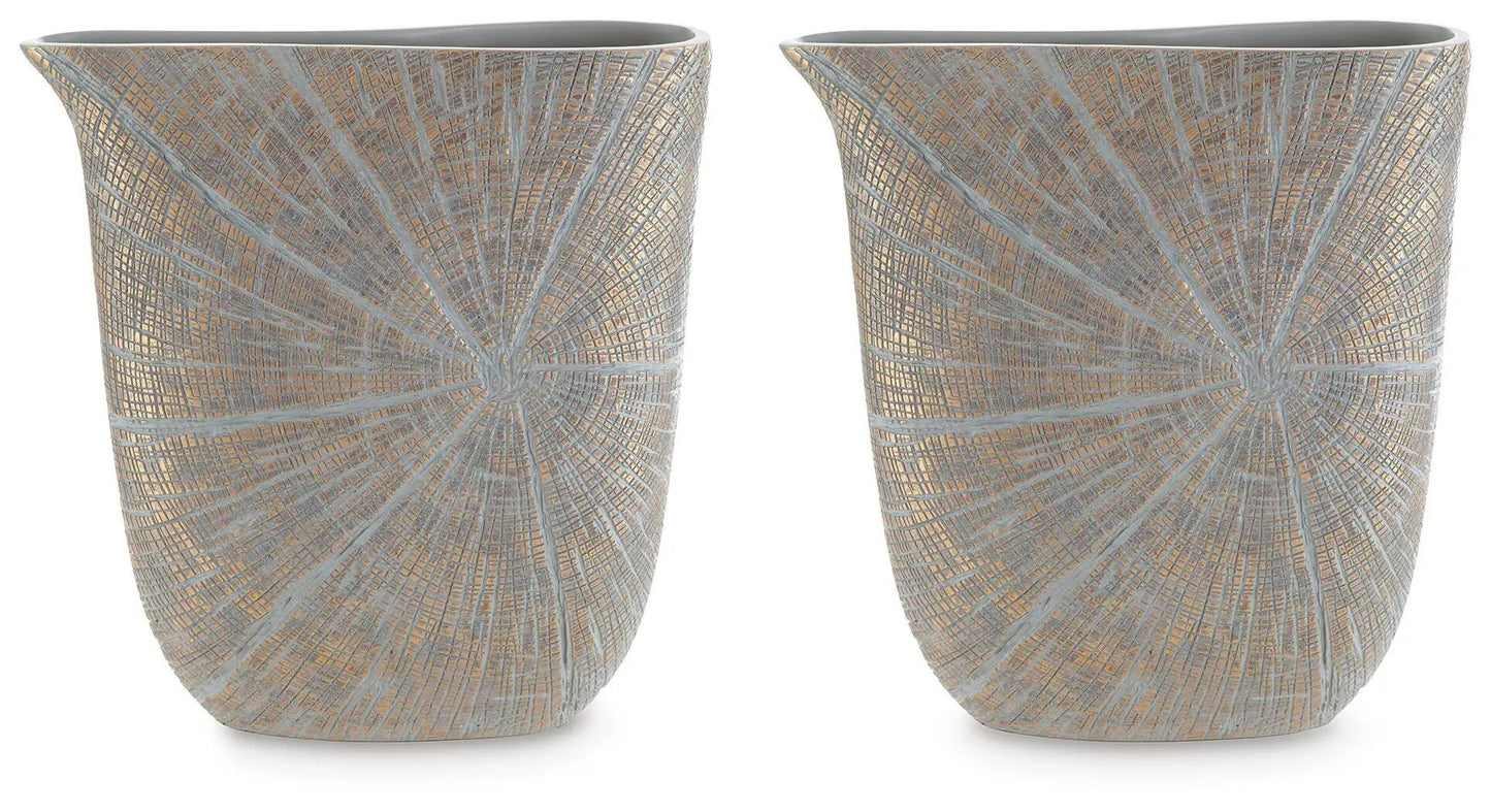 Ardenley Vase Set Of 2 With Starburst Design