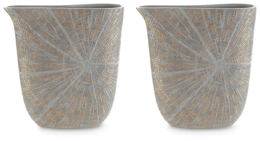 Ardenley Vase Set Of 2 With Starburst Design