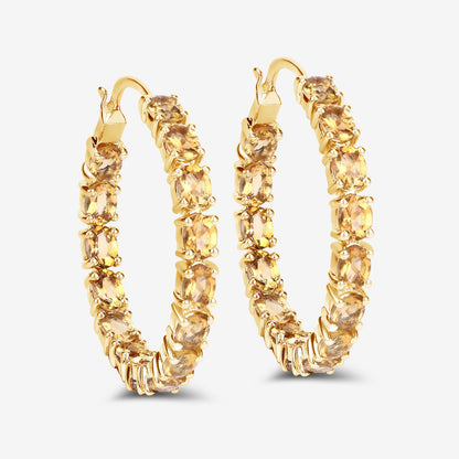 Earrings gold-tone citrine hoop with oval stones, 4.80ct, Bids.com on Tampa Home & Garden Store