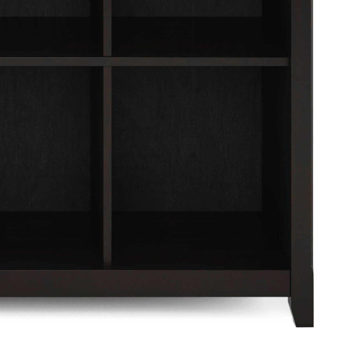 Amherst cube storage bookcase with large cubbies in black finish on Tampa Home & Garden Store