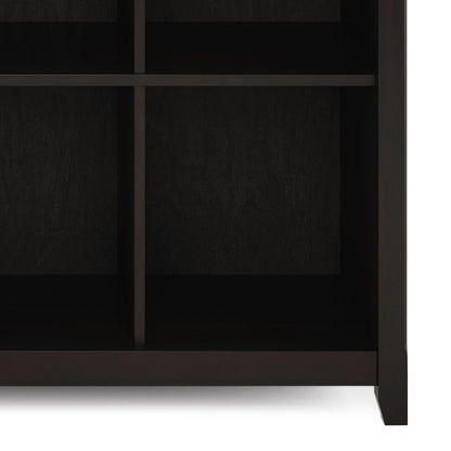 Amherst cube storage bookcase with large cubbies in black finish on Tampa Home & Garden Store