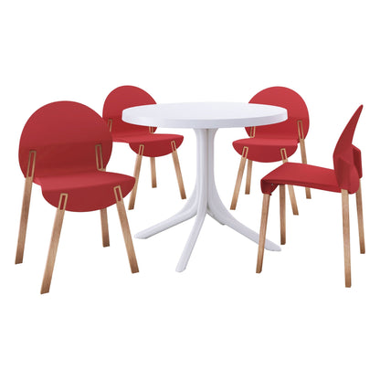 4 Piece Outdoor Chair Set with Round Table