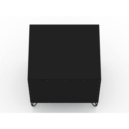 Rockefeller Nightstand with 1 Drawer and splayed legs, black finish, HouseOfZazla nightstand on Tampa Home & Garden Store