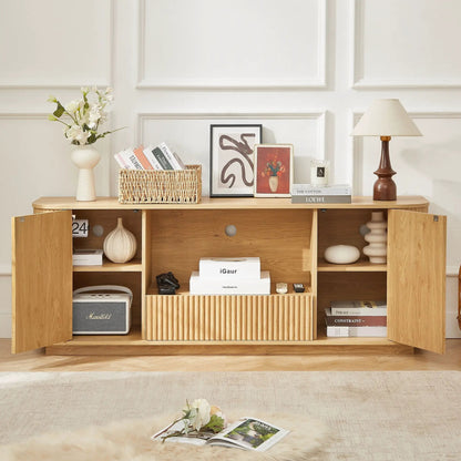 Modern Wavy TV Stand Sideboard with Cabinet