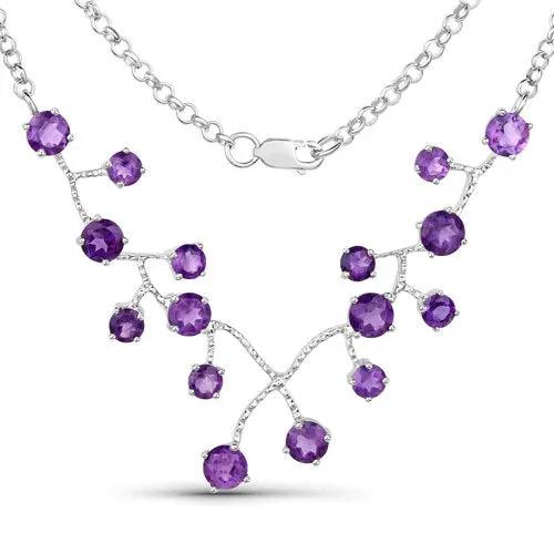 Amethyst necklace in .925 sterling silver with purple stones and clasp 5.36 ct total on Tampa Home & Garden Store