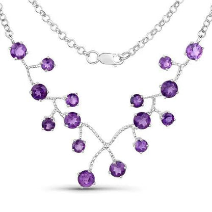 Amethyst necklace in .925 sterling silver with purple stones and clasp 5.36 ct total on Tampa Home & Garden Store