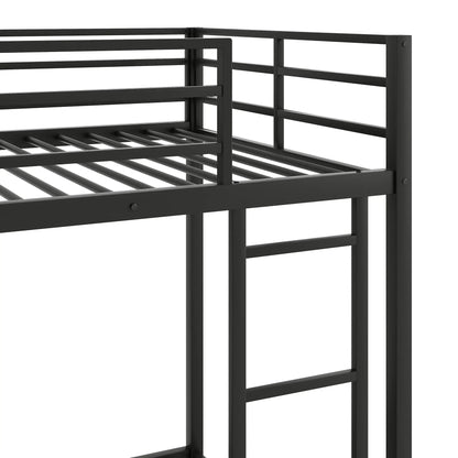 Metal bunk bed frame low profile design in black with ladder by Unique Piece Furniture on Tampa Home & Garden Store