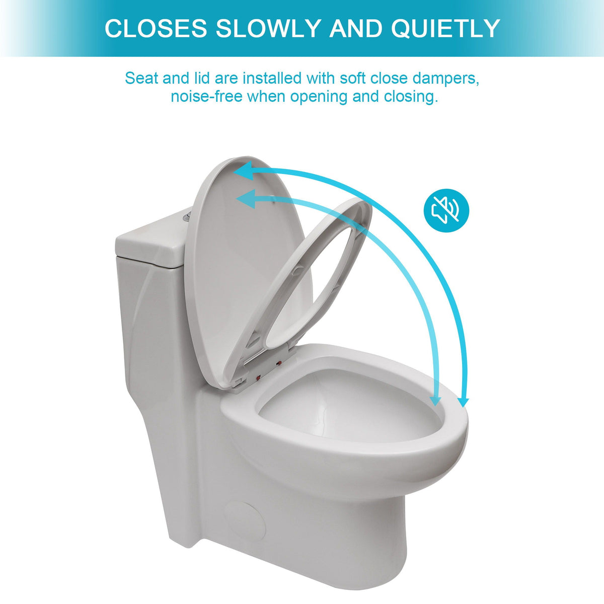 Toilet with dual flush and soft close seat in white by HouseOfZazla on Tampa Home & Garden Store