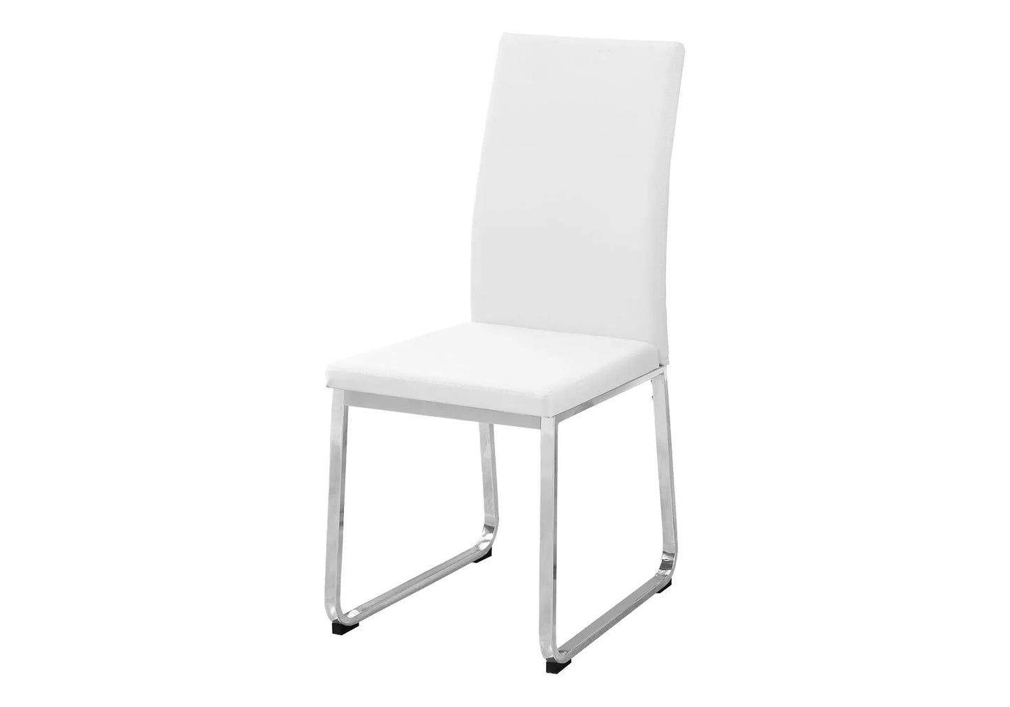 Dining Side Chairs upholstered in white with chrome cantilever legs, set of 2 on Tampa Home & Garden Store