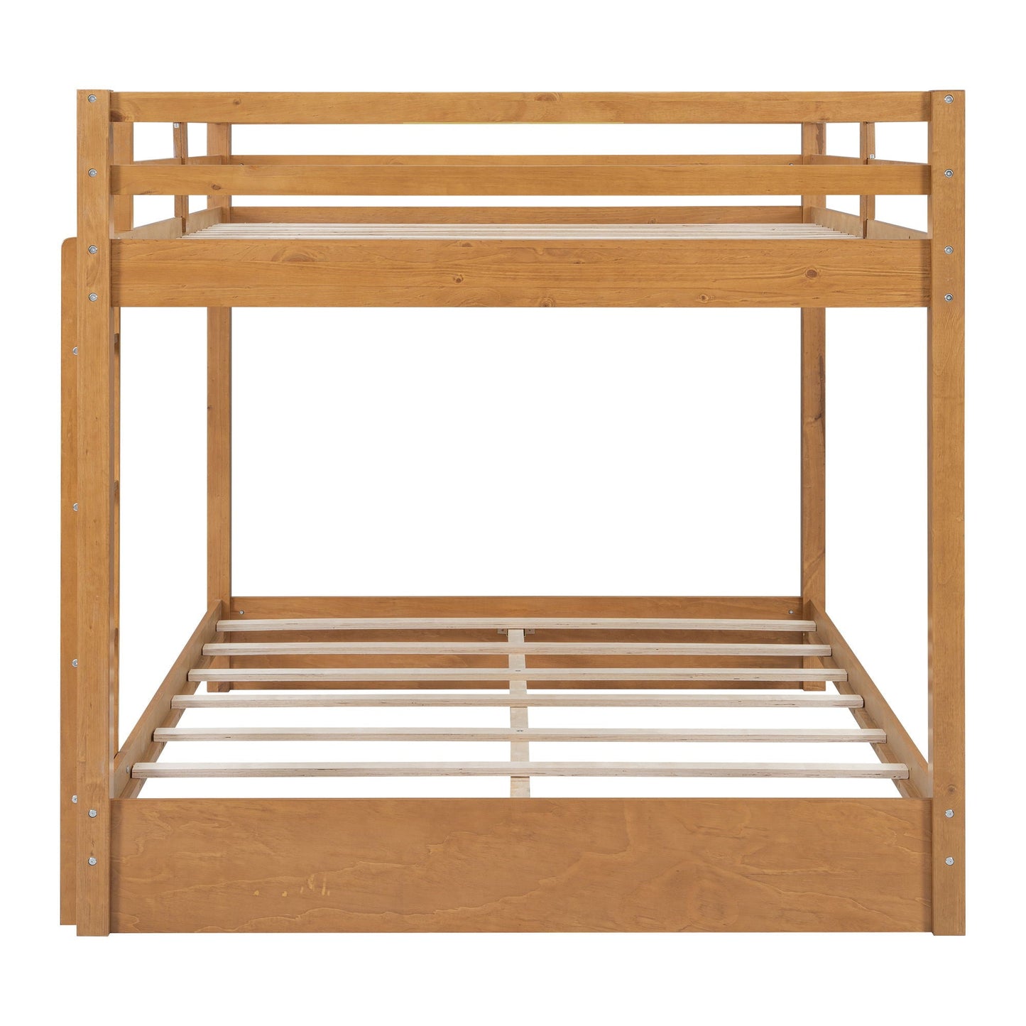 Sturdy bunk bed frame in natural wood finish with slatted bases HouseOfZazla on Tampa Home & Garden Store