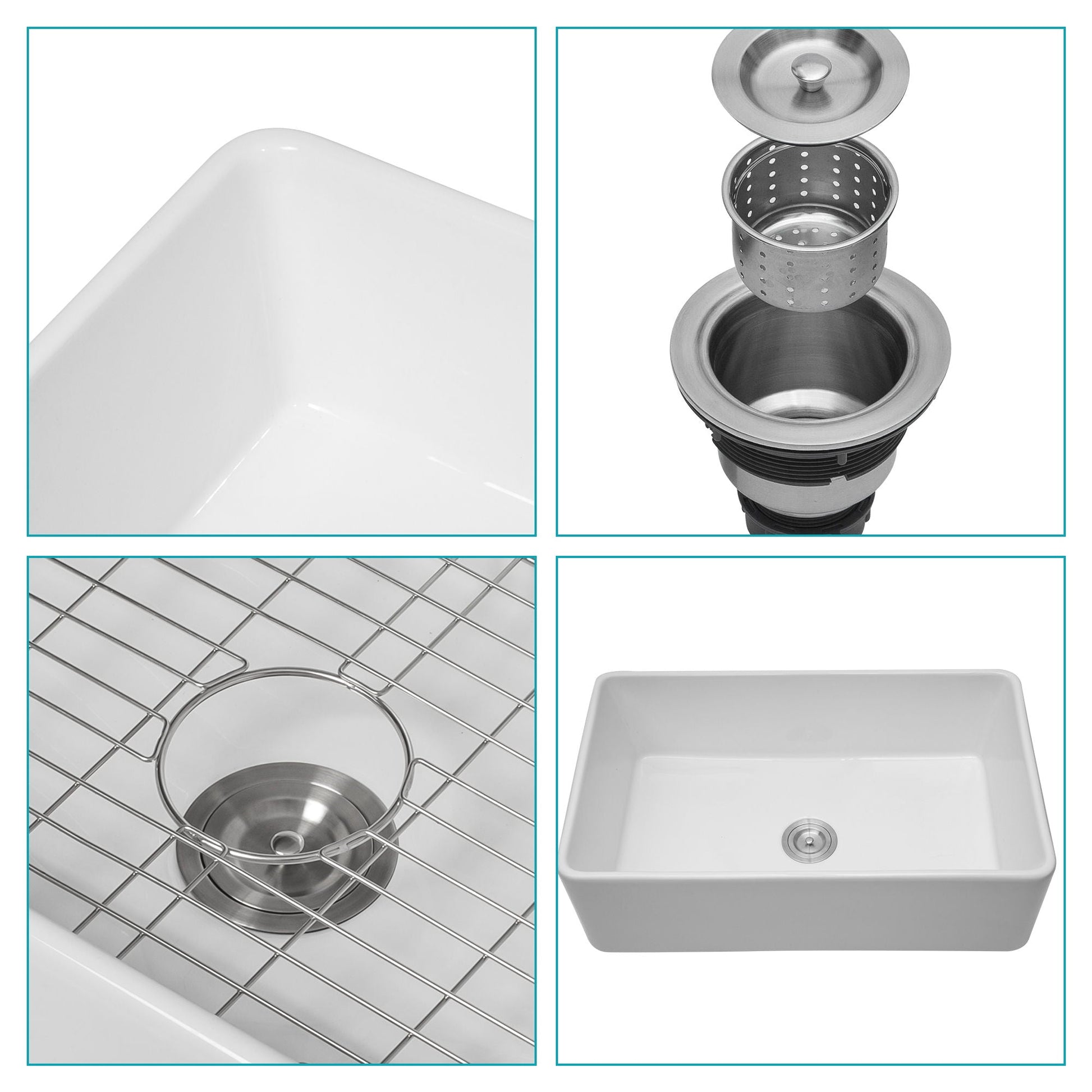 Elegant farmhouse apron-front ceramic single-bowl undermount sink by HouseOfZazla on Tampa Home & Garden Store