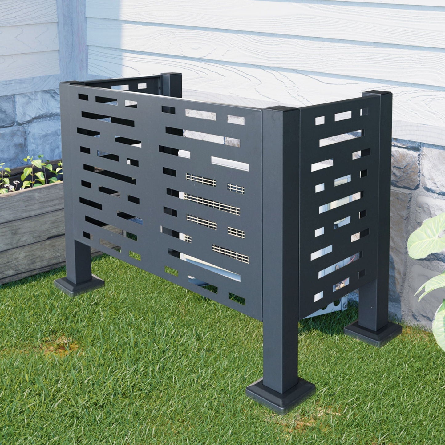 Air Conditioner Privacy Fence Cover and 3 Panels