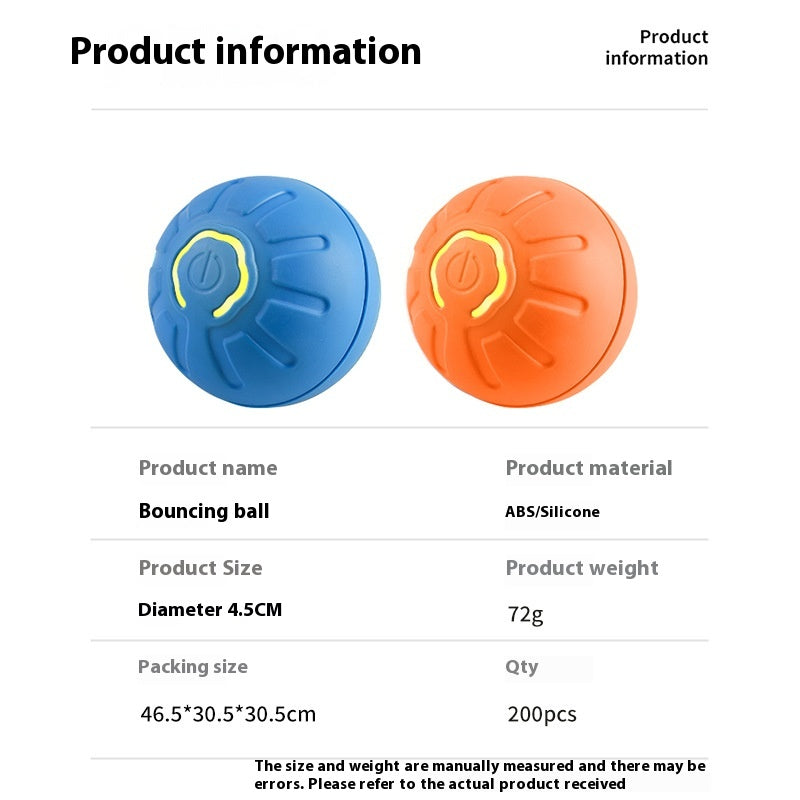 Smart dog toy ball pair blue and orange with yellow ring, ABS/Silicone bouncing interactive toy on Tampa Home & Garden Store