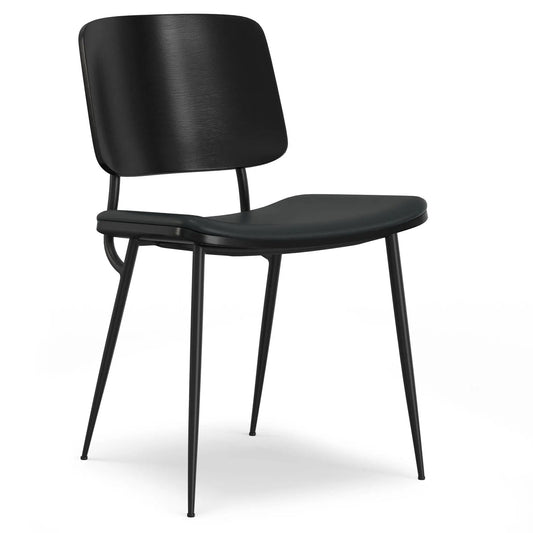 Hayley ergonomic dining chair set of 2 black with molded seat metal legs Unique Piece Furniture on Tampa Home & Garden Store