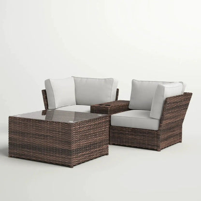 Comfortable Patio Rattan Sectional Set Cushions