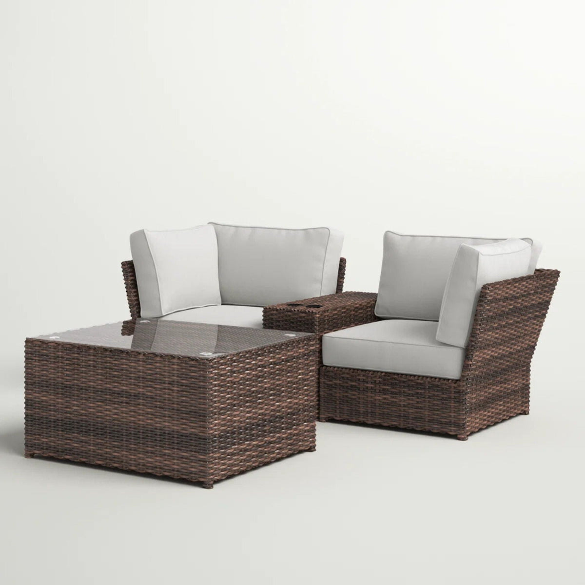 Comfortable patio rattan sectional set with cushions, 2 piece outdoor set by HouseOfZazla on Tampa Home & Garden Store
