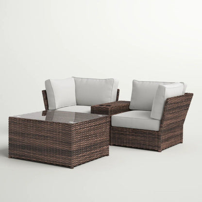 Comfortable patio rattan sectional set with cushions, 2 piece outdoor set by HouseOfZazla on Tampa Home & Garden Store