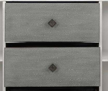 Katia server gray/white speckled metal drawers with square diamond knobs by HouseOfZazla on Tampa Home & Garden Store