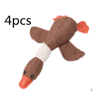 4pcs brown plush animal toy with orange beak and tail accents, white midsection band on Tampa Home & Garden Store