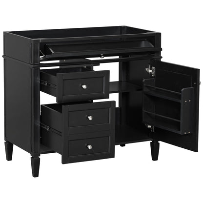 Solid Wood Bathroom Vanity and Two Drawers