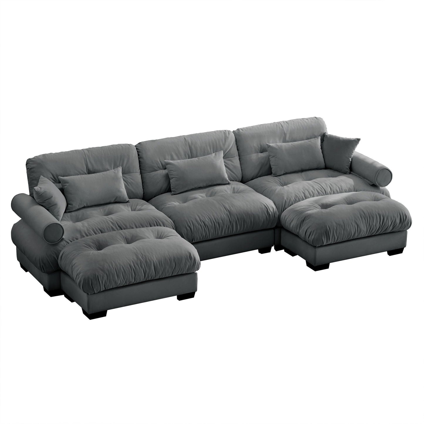 Oversized Modular Sofa with Movable Ottoman
