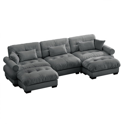 Oversized Modular Sofa with Movable Ottoman
