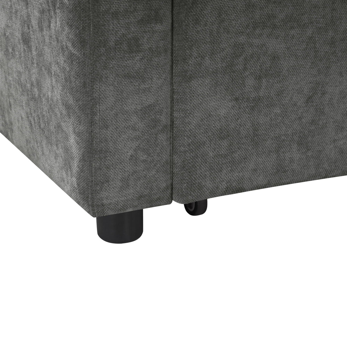 Modern L-shaped sleeper sofa by HouseOfZazla in grey textured fabric with seam detail on Tampa Home & Garden Store