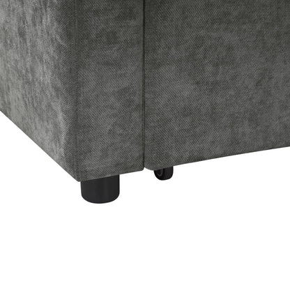 Modern L-shaped sleeper sofa by HouseOfZazla in grey textured fabric with seam detail on Tampa Home & Garden Store