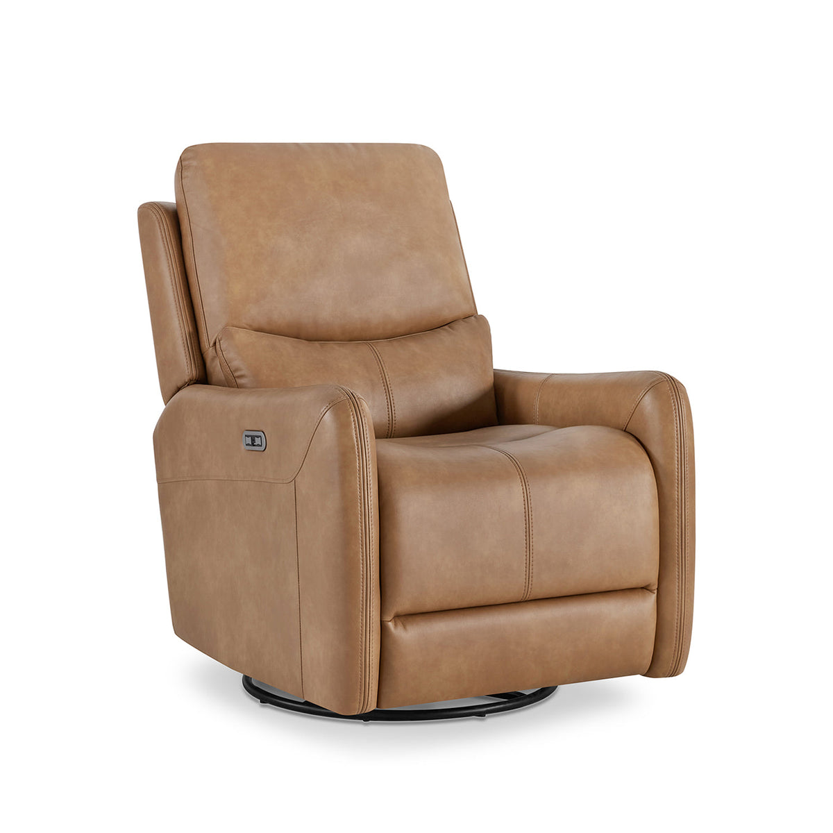 Dublin 30in Saddle Swivel Power Recliner Arm Chair by HouseOfZazla in tan saddle leather on Tampa Home & Garden Store
