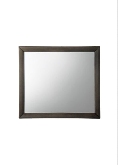 Ireland Contemporary Design Mirror by HouseOfZazla, square wooden frame with weathered brown finish on Tampa Home & Garden Store