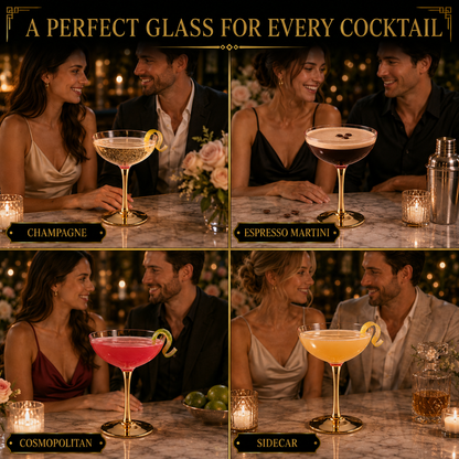 Deco Pink Cocktail Coupe Glass Set Of Two