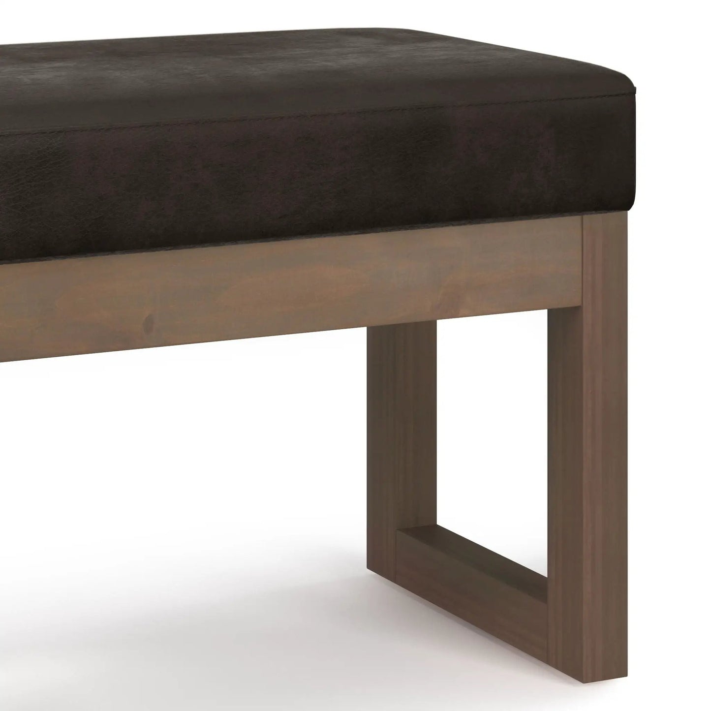 Milltown Upholstered Ottoman Bench With Driftwood