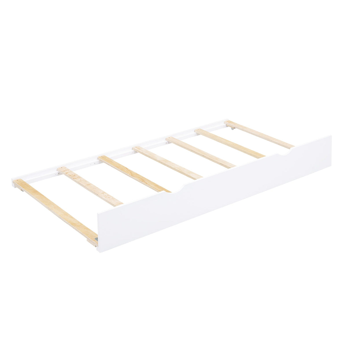 White daybed with trundle frame and exposed wooden slats on Tampa Home & Garden Store